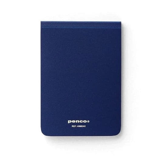 A navy Hightide Penco Soft PP Reporter Notebook (Grid A7) featuring 50 grid-ruled sheets, and measuring 74 x 105 mm.