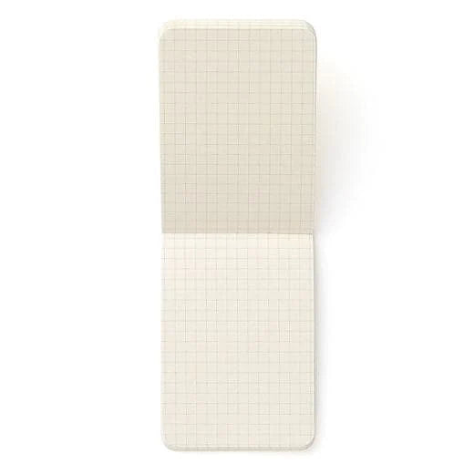A navy Hightide Penco Soft PP Reporter Notebook (Grid A7) featuring 50 grid-ruled sheets, and measuring 74 x 105 mm.