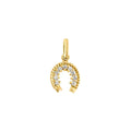 Horse Shoe 9 Diamond Pendant - 18K Yellow Gold