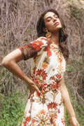 Ikram Cotton Floral Print Dress