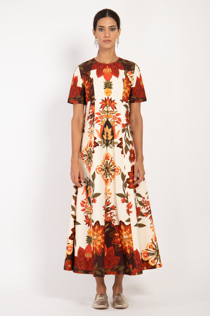 Ikram Cotton Floral Print Dress