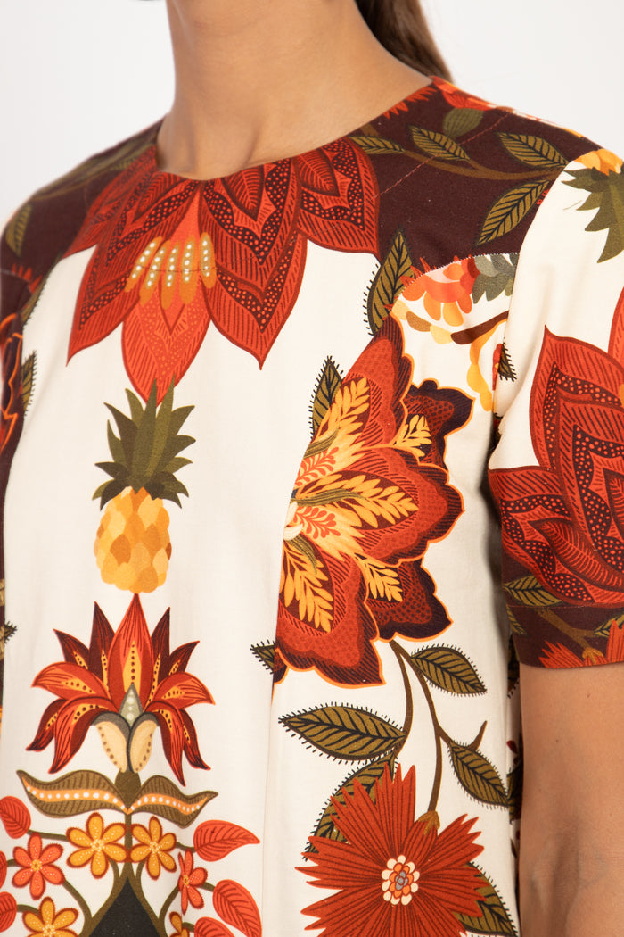 Ikram Cotton Floral Print Dress