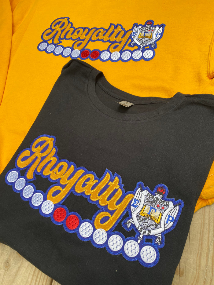 Rhoyalty Crest - Stitched Pearls and Ruby Apparel