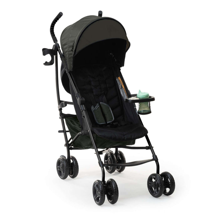 Ingenuity 3Dlite lightweight green foldable stroller with cup holder and padded seat for toddlers