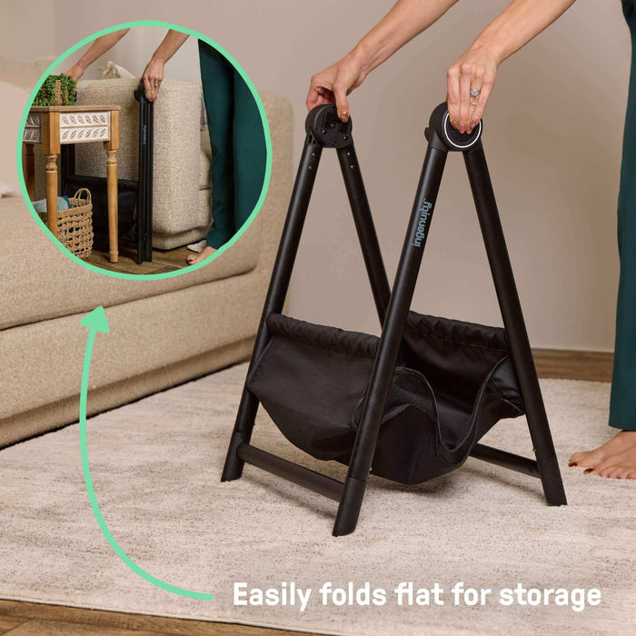 Ingenuity 3DSuite DualDock Carry Cot Stand  Folding Bassinet Stand with Storage Basket
