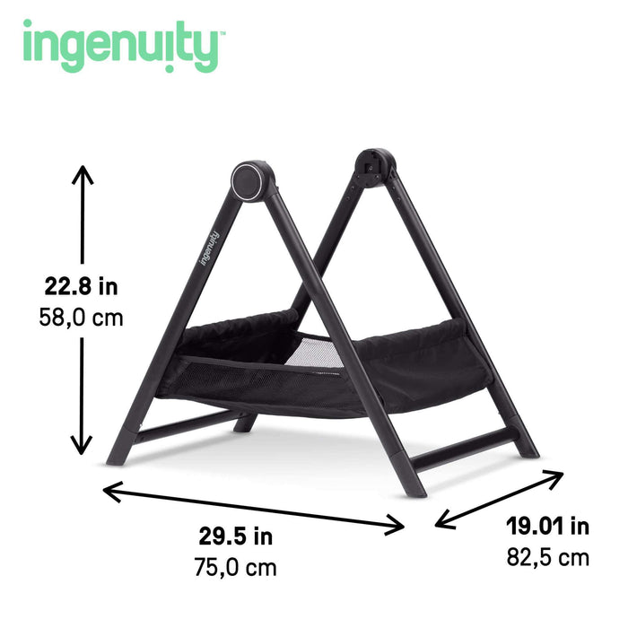 Ingenuity 3DSuite DualDock Carry Cot Stand  Folding Bassinet Stand with Storage Basket