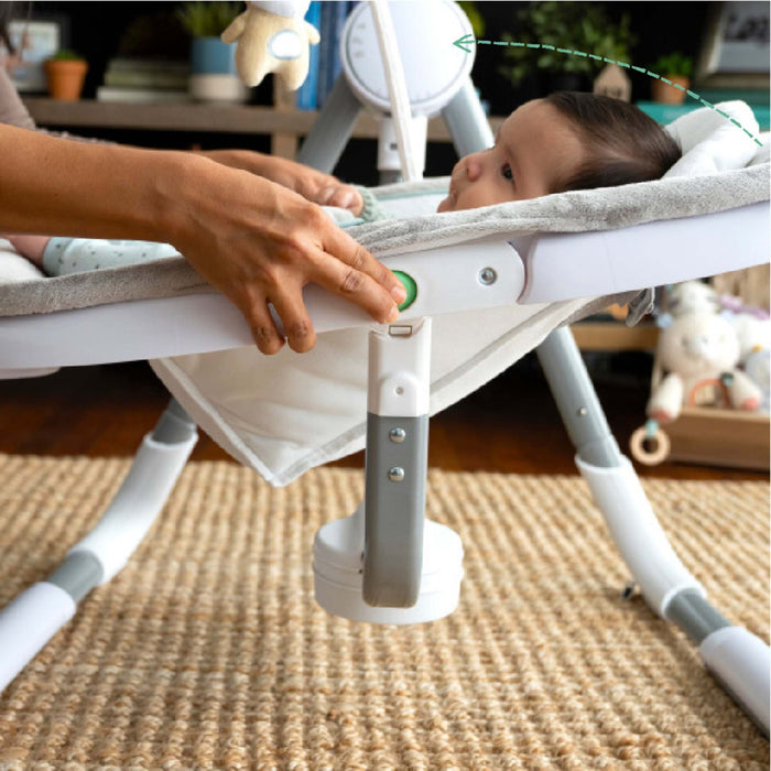 Ingenuity AnyWay Sway portable baby swing with 3-directional swinging and fox plush toy