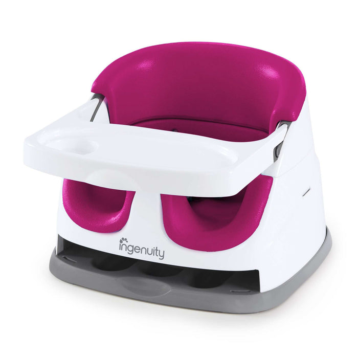Pink Ingenuity Baby Base 2-in-1 Booster Seat for feeding and floor use