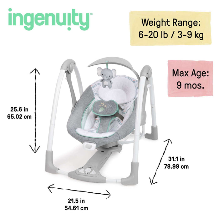 Ingenuity ConvertMe Swing-2-Seat Portable Baby Swing & Seat - Swell