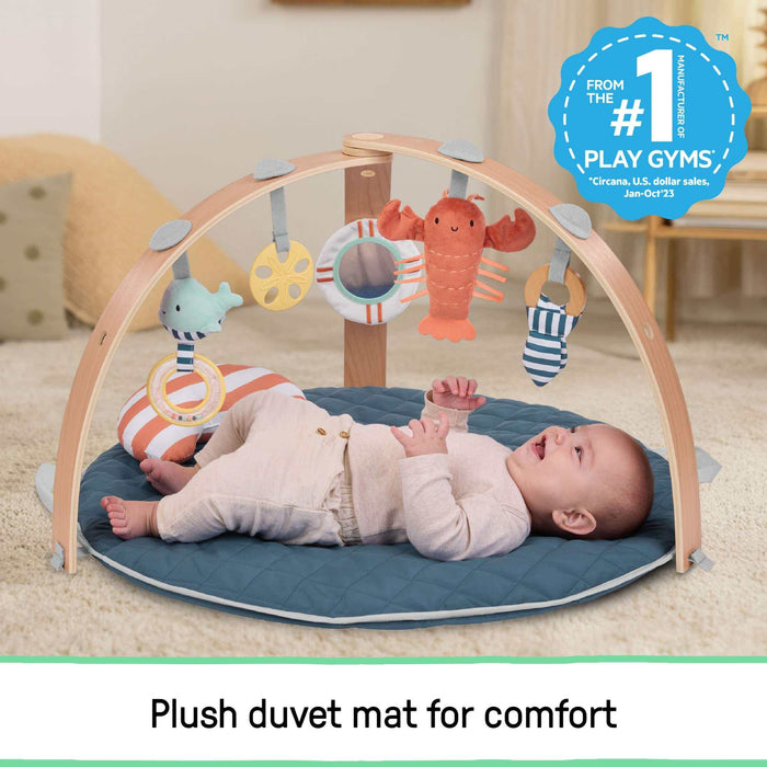 Ingenuity Cozy Spot Duvet Activity Gym with Self-Storage, Machine Washable Mat, Harbor Haven