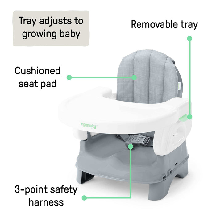 Ingenuity Deluxe Comfort Folding Baby Booster - Grey