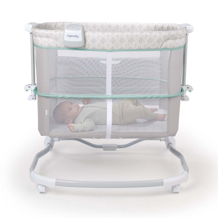 Ingenuity Dream & Grow Bedside Bassinet adjustable bedside crib with breathable mesh sides and storage pockets