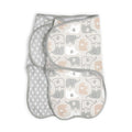 Ingenuity Farewell Fuss adjustable baby swaddle set with elephant pattern for newborns