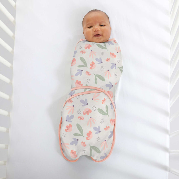 Ingenuity Farewell Fuss Adjustable Easy-Wrap Baby Swaddle 2 Pack - Posy & Comfy Bundle 2-Pack Multi-Use Swaddle Blanket Set - Posy