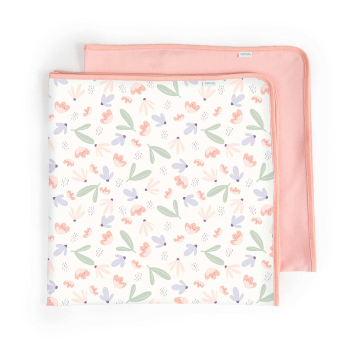 Ingenuity Farewell Fuss Adjustable Easy-Wrap Baby Swaddle 2 Pack - Posy & Comfy Bundle 2-Pack Multi-Use Swaddle Blanket Set - Posy