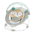 Ingenuity InLighten baby bouncer seat with light-up toy bar and plush fox bolster