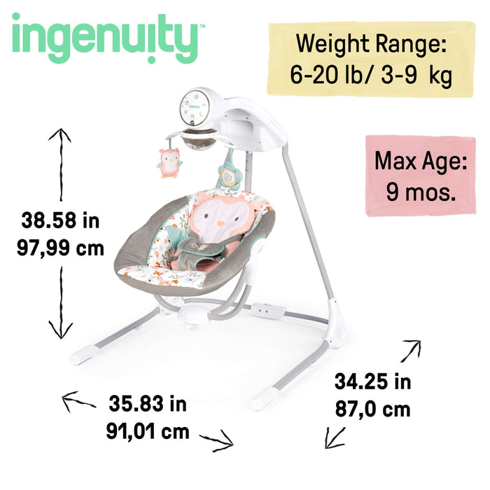 Ingenuity InLighten Soothing Swing - Nally the Owl