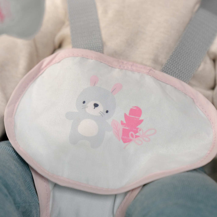Ingenuity Keep Cozy Baby Bouncer and Rocker in pink with plush bunny toy and adjustable recline for infants up to 30 months