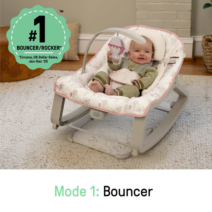 Ingenuity Keep Cozy 3-in-1 Vibrating Infant & Toddler Baby Bouncer and Rocker Chair, Skye