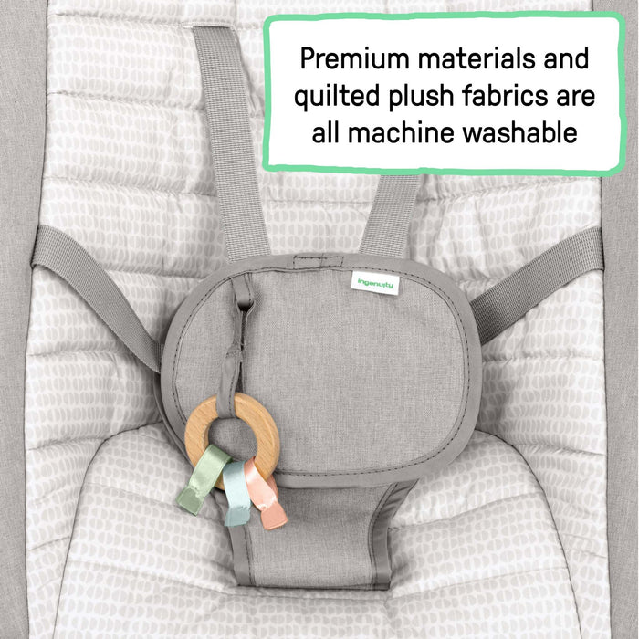 Keep InMotion Automatic Baby Rocking Seat with remote control, soothing vibrations, calming music, and removable toy bar