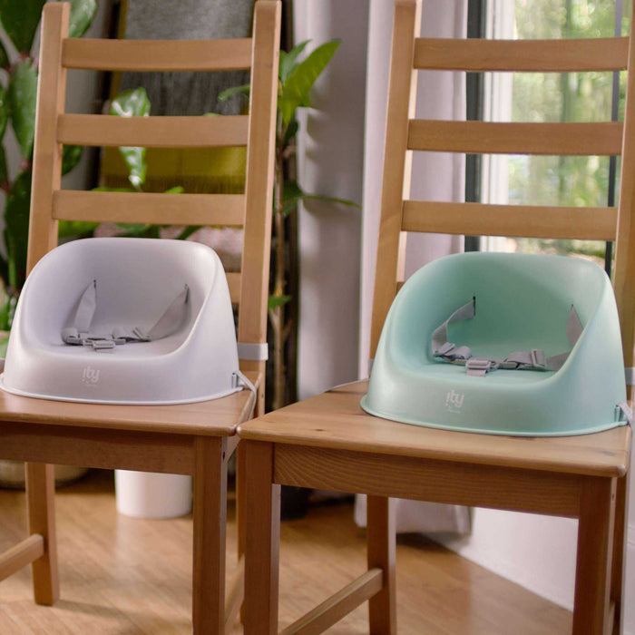 Teal Ingenuity My Spot Easy-Clean Booster baby feeding seat with 3-point harness on white background