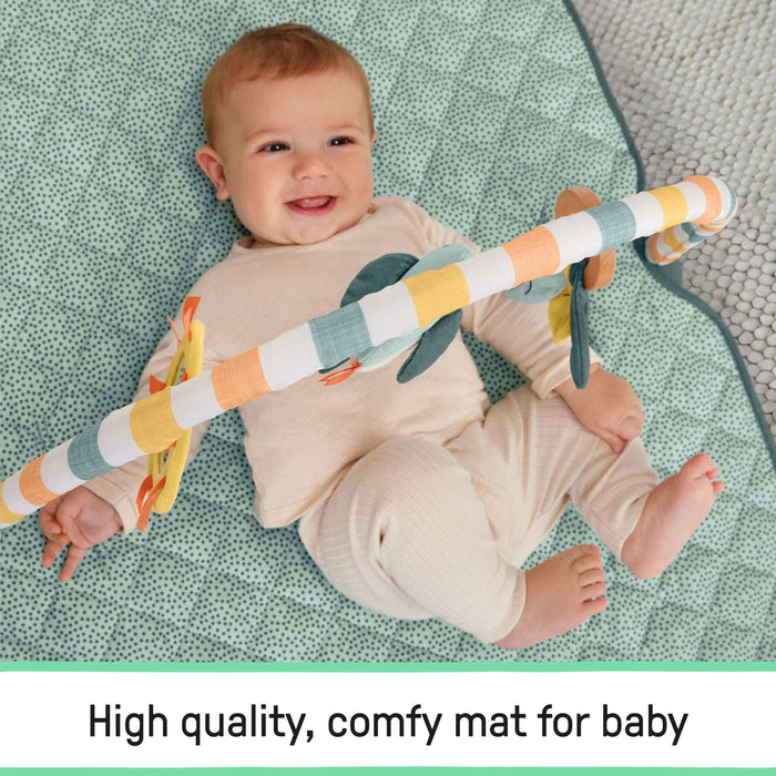 Ingenuity One Bar Baby Gym, Pipers Playspace  3-in-1 Activity Gym with Sensory Toys, Tummy Time Mat, Foldable & Portable, Ages Newborn+