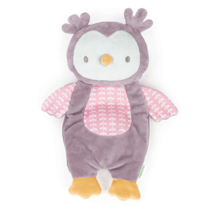 Nally the owl soft plush soothing bean bag lovey for babies with weighted stuffing and sensory textures