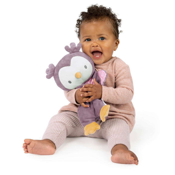 Nally the owl soft plush soothing bean bag lovey for baby calming and comfort