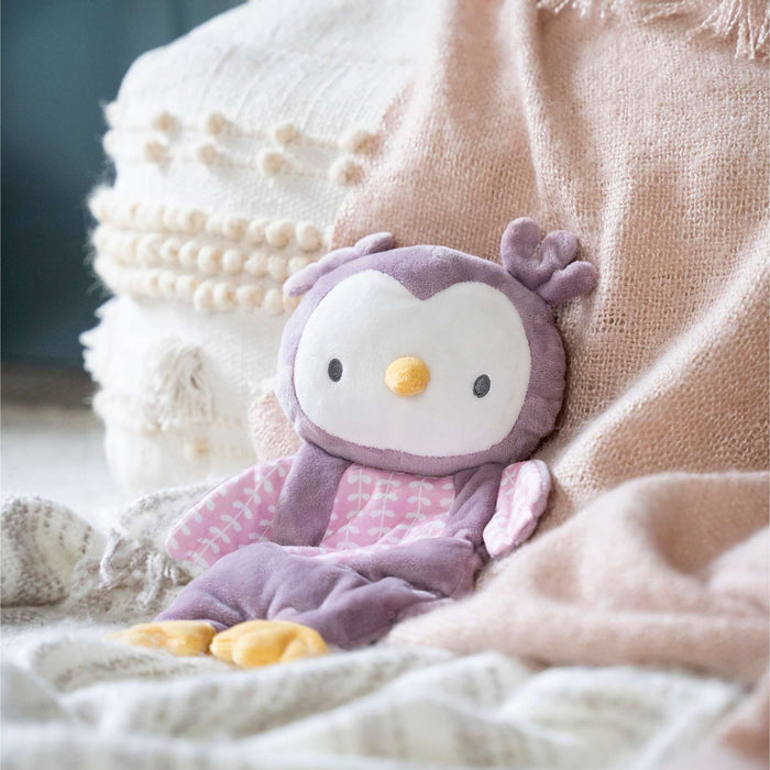 Soft plush soothing bean bag Nally the owl baby lovey with weighted stuffing