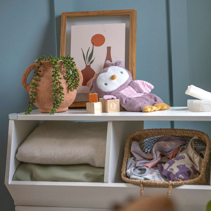 Nally the Owl soft plush soothing bean bag lovey for babies