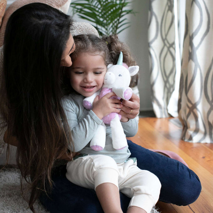 Ingenuity Premium Soft Plush Shimmy the Unicorn stuffed animal toy for baby cuddles