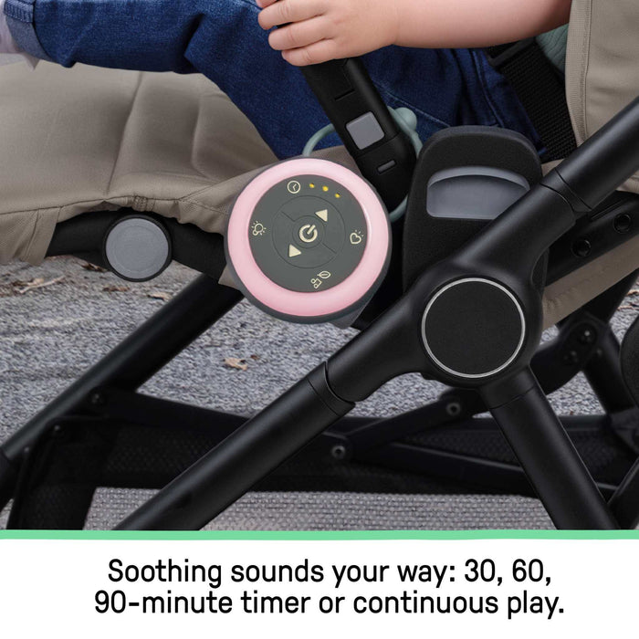 Ingenuity Serenity Glow Portable Soother, On-the-Go Baby Sound Machine with Lights & Nature Sounds