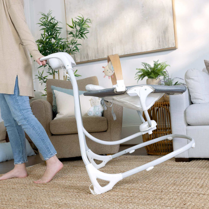 Ingenuity SimpleComfort Compact Soothing Swing - Rotating Toy Bar, 6-Speed - Parker