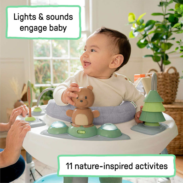 Ingenuity Spring & Sprout 2-in-1 Baby Activity Center Jumper with 360° seat and nature-inspired toys for ages 6-24 months