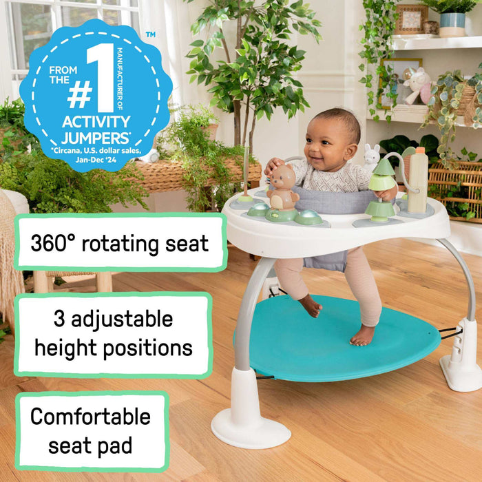 Ingenuity Spring & Sprout 2-in-1 Baby Activity Center Jumper with 11 nature-inspired activities for ages 6-24 months
