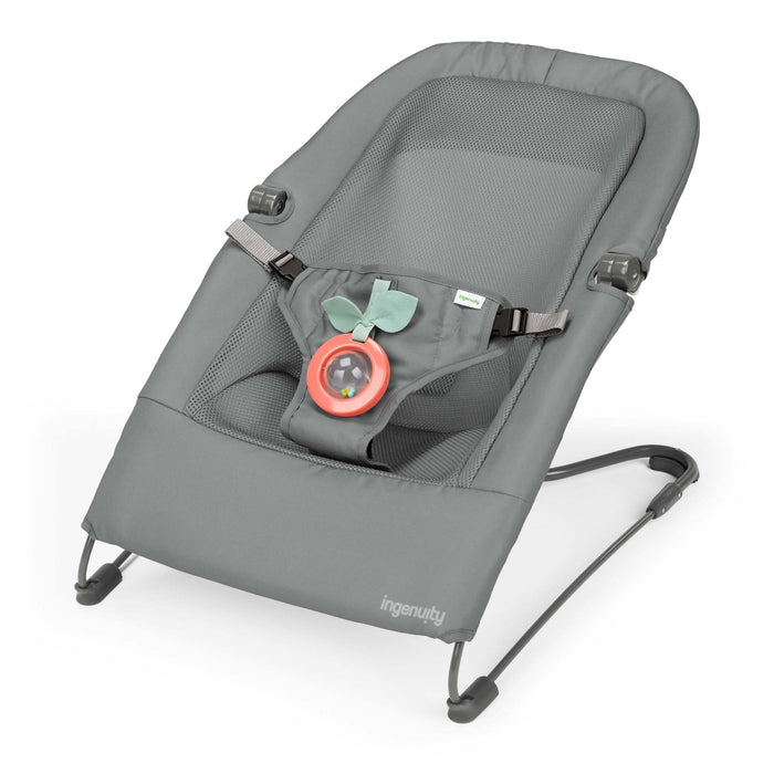 Stow & Go Compact Folding Bouncer lightweight baby seat with fold-flat design and calming vibe-pod