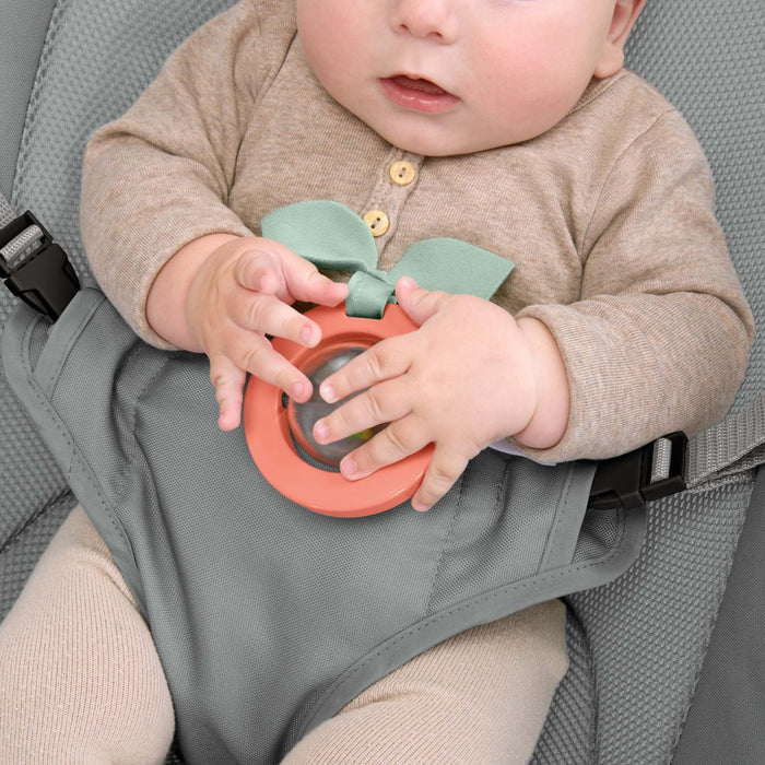 Lightweight Stow & Go Compact Folding Bouncer with carry bag and CalmTouch Vibe-Pod for baby comfort and safety