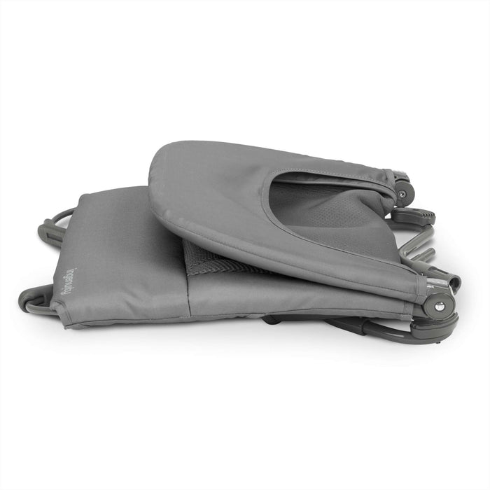 Lightweight Stow & Go Compact Folding Bouncer with CalmTouch Vibe-Pod and removable rattle toy for baby comfort and travel convenience