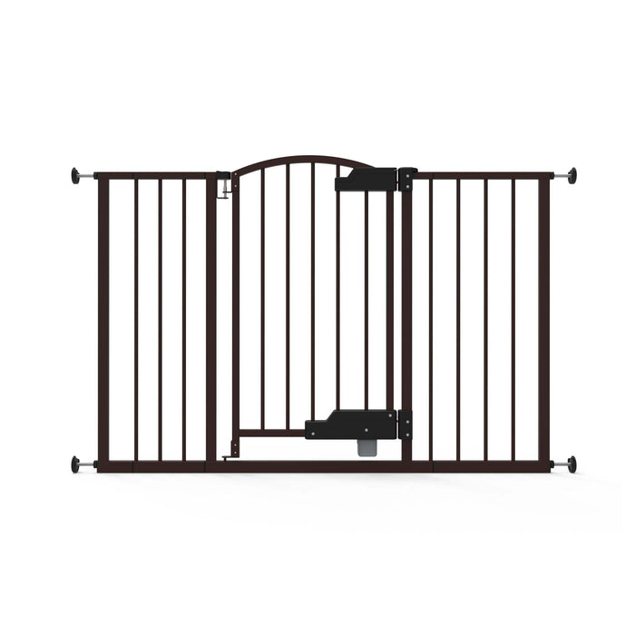 Ingenuity The Thruway 52W Series baby and pet gate with GlideOpen foot pedal and espresso metal finish