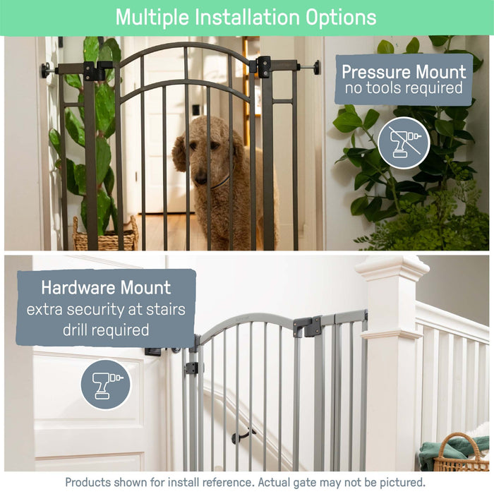 Summer Extra Tall & Wide Baby and Dog Gate white metal safety gate with arch for doorways and stairs