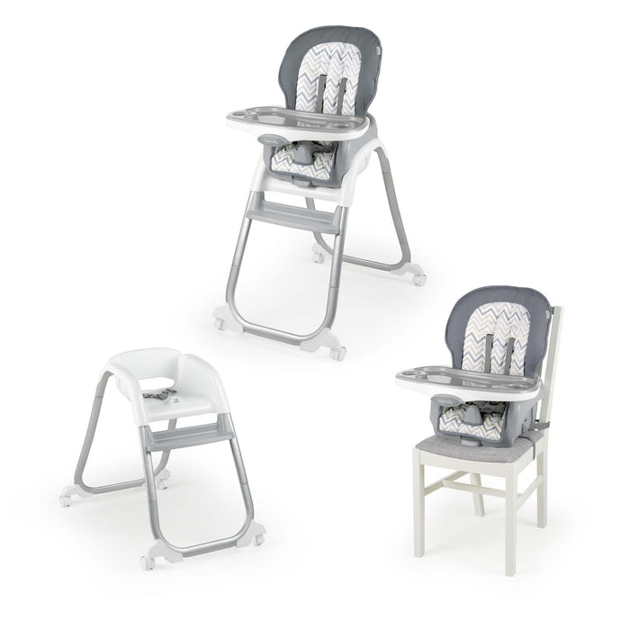 Ingenuity Trio Elite 3-in-1 convertible high chair in slate gray for toddlers and babies