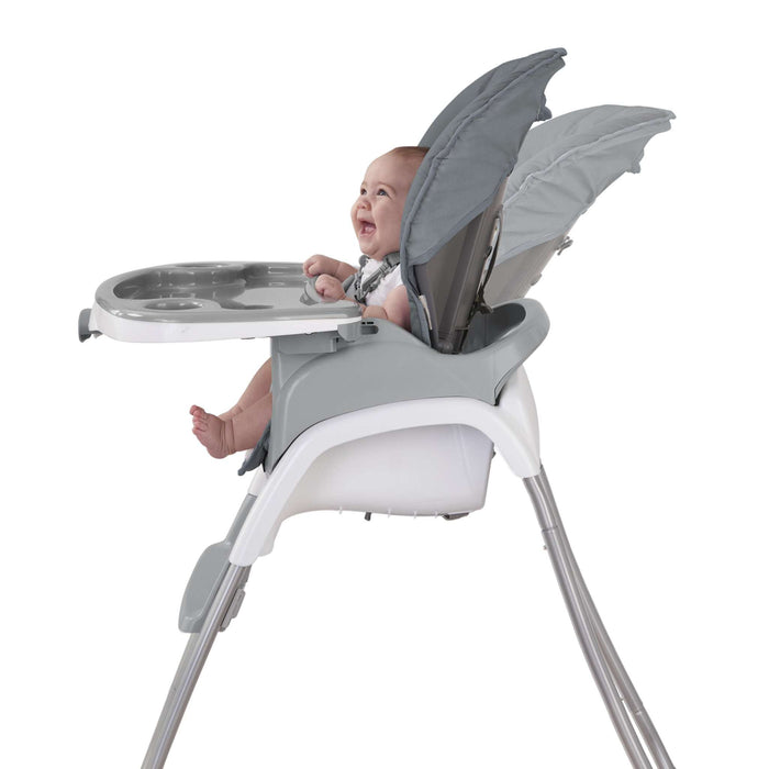 Ingenuity Trio Elite 3-in-1 Slate high chair with removable tray and washable seat pad for toddlers