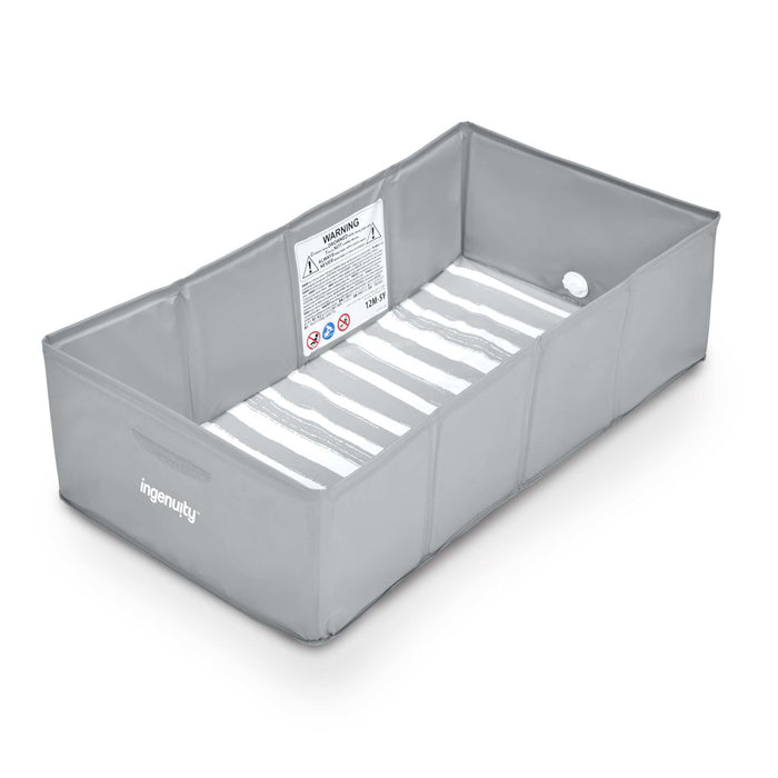Ingenuity Tuckaway Toddler Tub, Converts Shower to Tub, Folds to Store, 12M-5Y- Grey