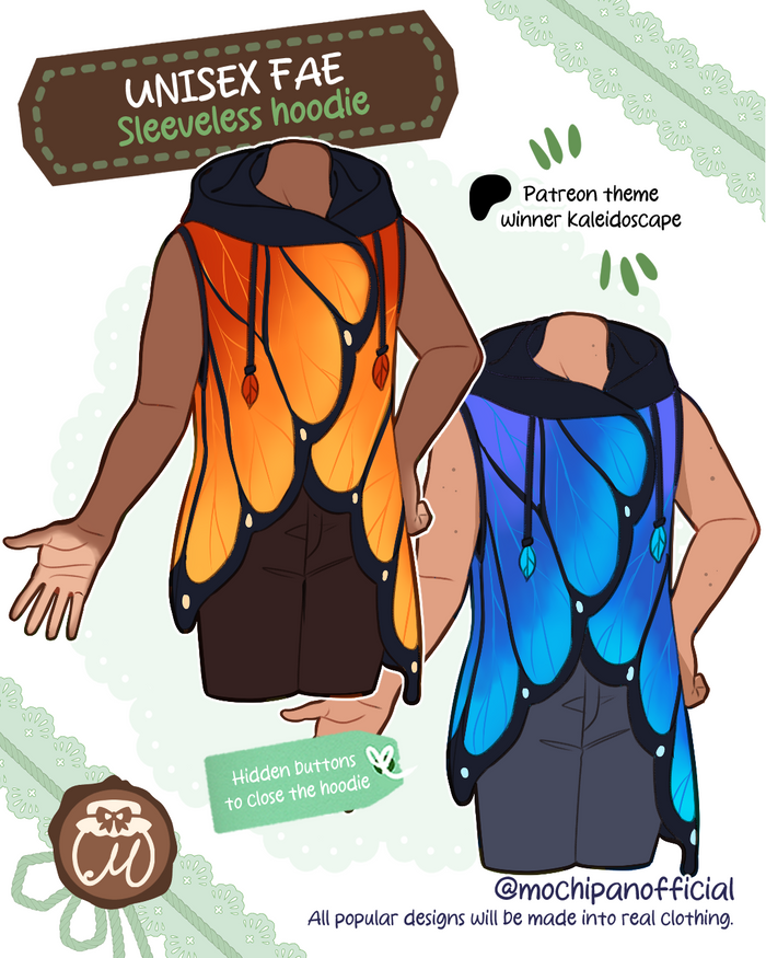(Interest Check) Butterfly Fae Sleeveless Hoodie