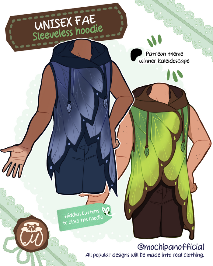 (Interest Check) Butterfly Fae Sleeveless Hoodie