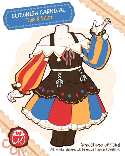 (Interest Check) Clownish Carnival Top & Skirt