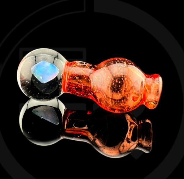 Iridescent Glass: Encased Opal Dichro Puffco Peak Pro Ball Cap