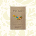 James Barker Deinonychus Raptor Dinosaur Pin Badge – unique dinosaur gift for collectors, Jurassic fans, and enamel pin lovers.