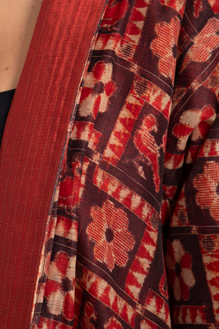 Janna Cotton Silk Red Jacket