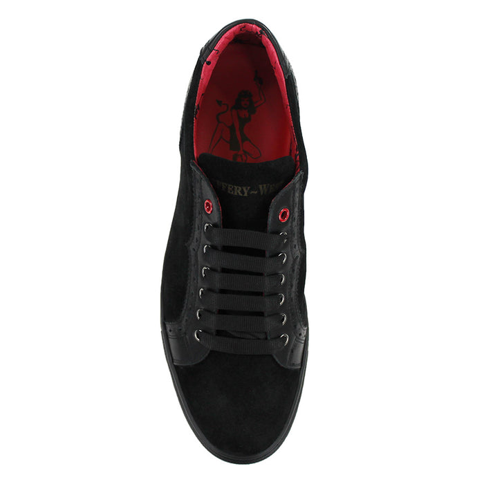 Jeffery West - Apolo Velour Leather Trainers in Black - Nigel Clare